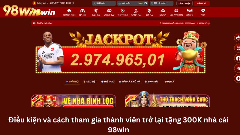 Chương trình thành viên trở lại tặng 300k