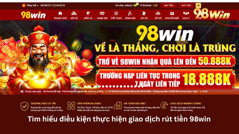 Số dư tài khoản đạt 50.000 để thực hiện giao dịch