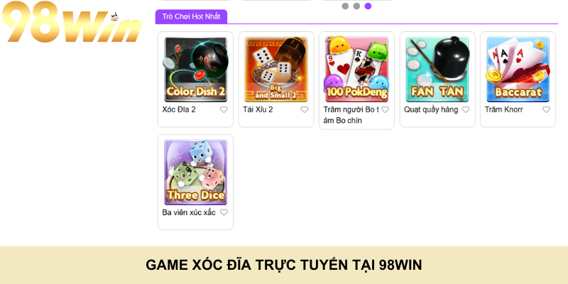 Game xóc đĩa trực tuyến tại 98Win