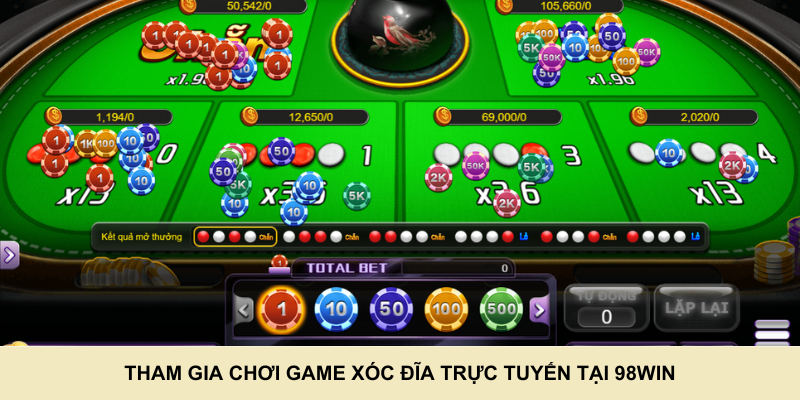 Tham gia chơi game xóc đĩa trực tuyến tại 98Win